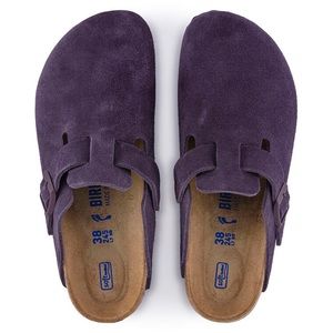 Birkenstock Boston Clog Soft Footbed Suede Leather NWT in Wine sz 40